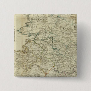 A map of the Kingdom of Ireland Northern section 15 Cm Square Badge