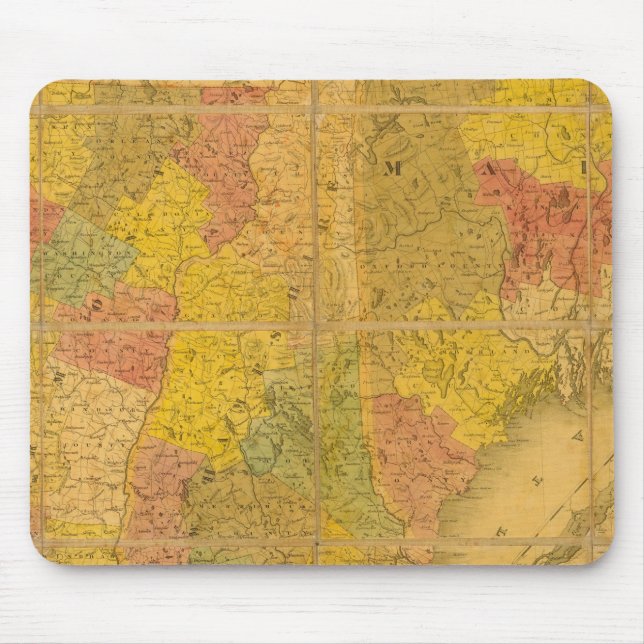 A Map of the New England States Mouse Mat (Front)