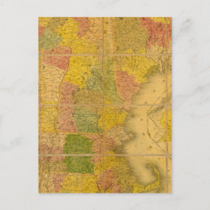 A Map of the New England States Postcard