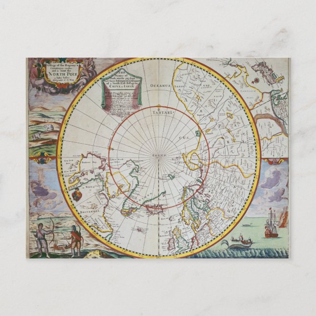 A Map of the North Pole Postcard (Front)