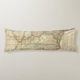 A Map Of The Roads, Canals And Steam Boat Body Cushion