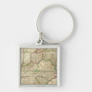 A Map Of The Roads, Canals And Steam Boat Key Ring