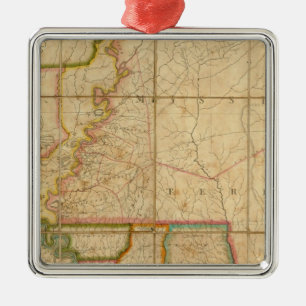 A Map of the State of Louisiana Metal Tree Decoration
