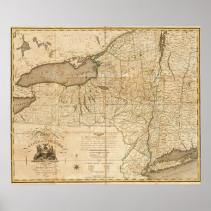 A Map of the State Of New York Poster