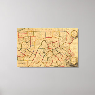 A Map Of The State Of Pennsylvania Canvas Print