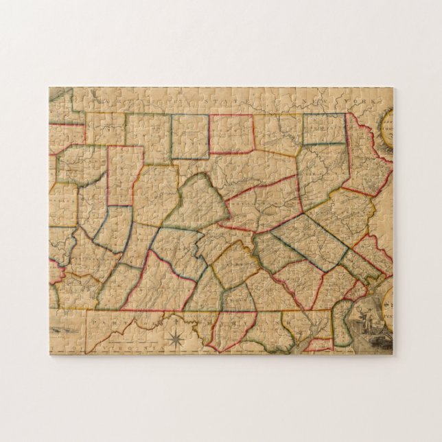 A Map Of The State Of Pennsylvania Jigsaw Puzzle (Horizontal)