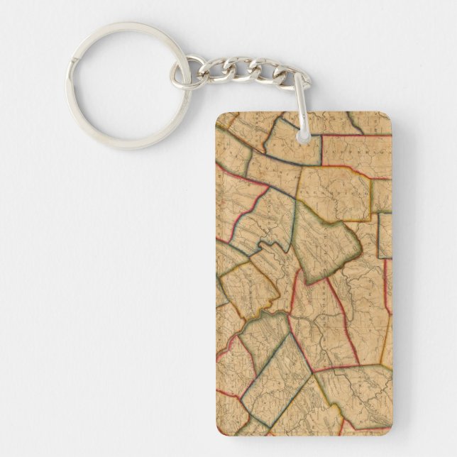 A Map Of The State Of Pennsylvania Key Ring (Front)