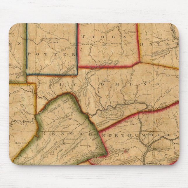 A Map Of The State Of Pennsylvania Mouse Mat (Front)