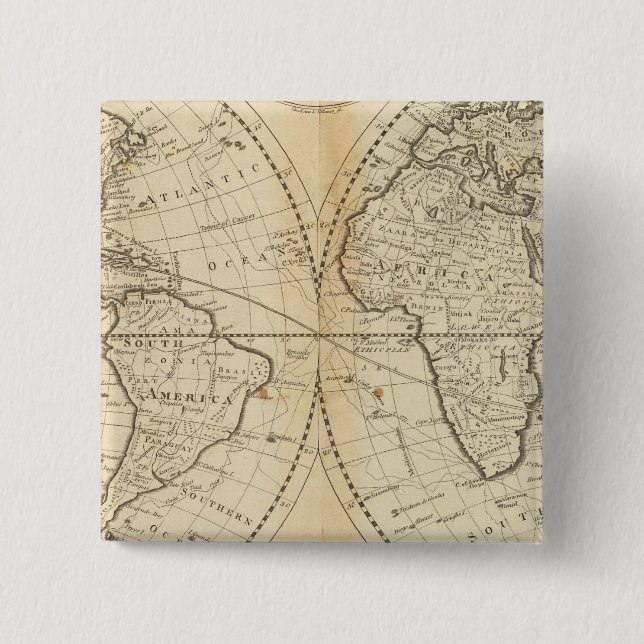 A Map of the World 15 Cm Square Badge (Front)