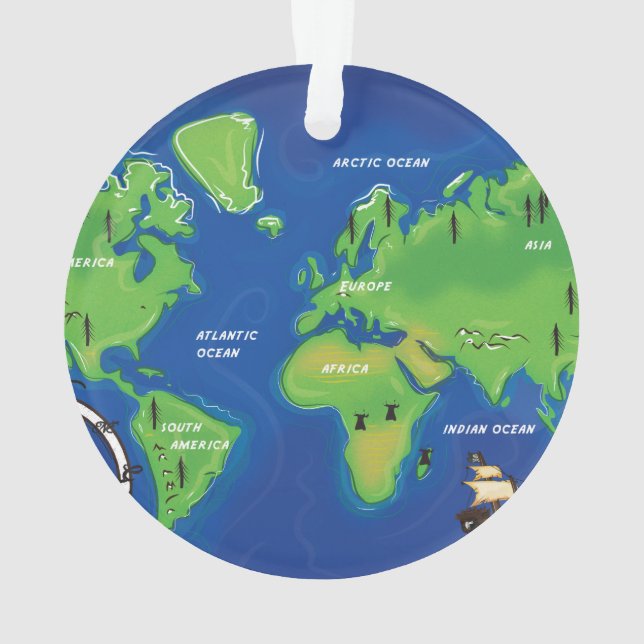 A Map Of the world. Ornament (Back)