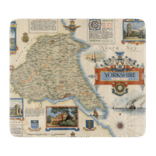 A Map of Yorkshire: East Riding Cutting Board
