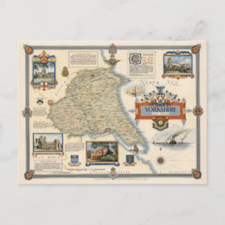 A Map of Yorkshire: East Riding Postcard