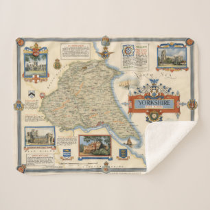A Map of Yorkshire: East Riding Sherpa Blanket