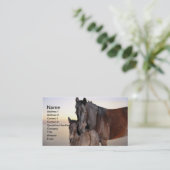 A mare and her baby foal business card (Standing Front)