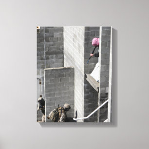 A Marine and role-playing enemy aggressor Canvas Print