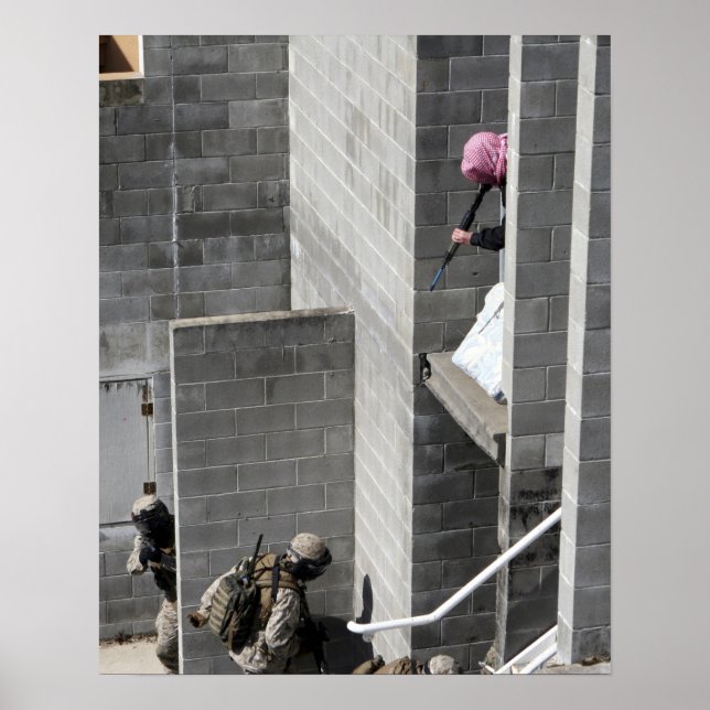 A Marine and role-playing enemy aggressor Poster (Front)