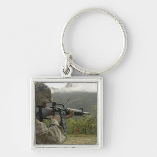 A Marine conducts drills Key Ring (Front)