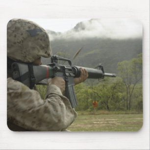 A Marine conducts drills Mouse Mat