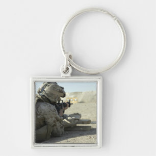 A Marine fires a M16A2 service rifle Key Ring