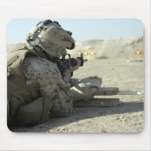 A Marine fires a M16A2 service rifle Mouse Mat