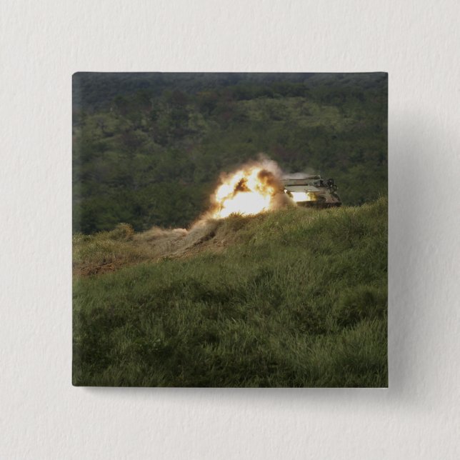 A Marine scores a direct hit 15 Cm Square Badge (Front)