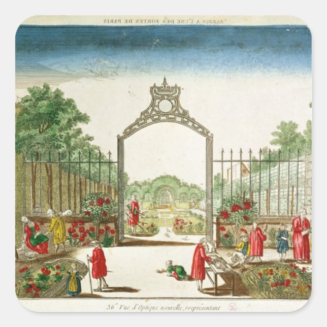 A Market Garden at One of the Gates of Paris Square Sticker (Front)