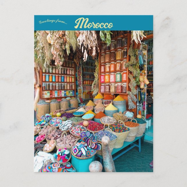 A Market in Marrakech Morocco Postcard (Front)