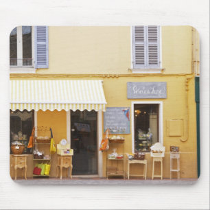 A market street in the old town with a shop mouse mat