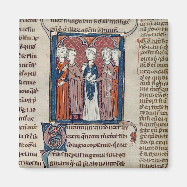 A Marriage Scene, from 'Decrets de Gratien' Magnet (Front)