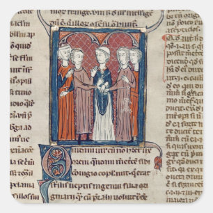A Marriage Scene, from 'Decrets de Gratien' Square Sticker