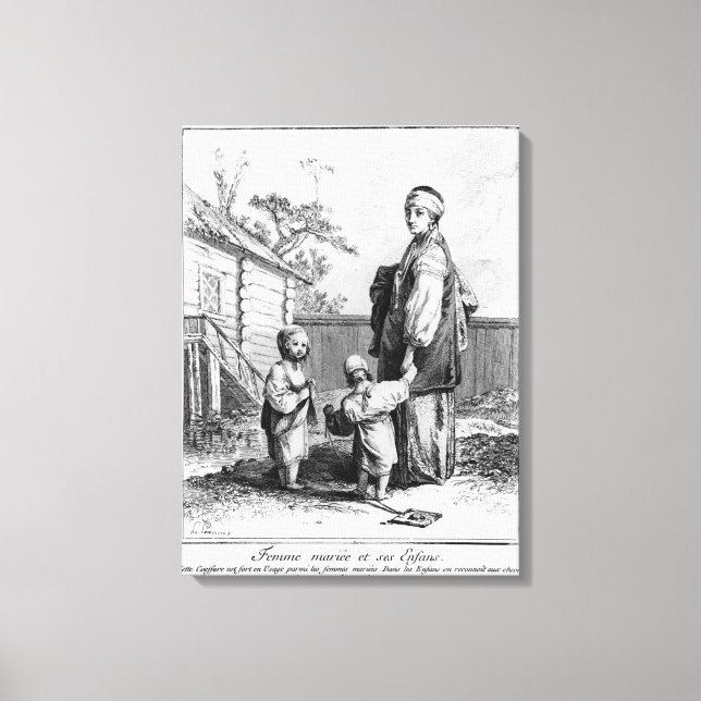 A Married Jewish Woman and her Children Canvas Print (Front)