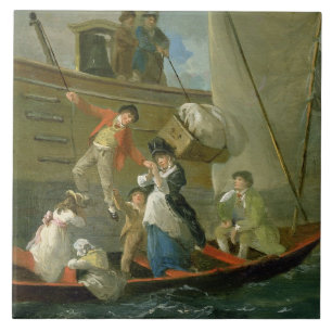 A Married Sailor's Adieu, c.1800 (oil on panel) Tile