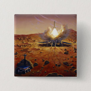 A Mars ascent vehicle 15 Cm Square Badge