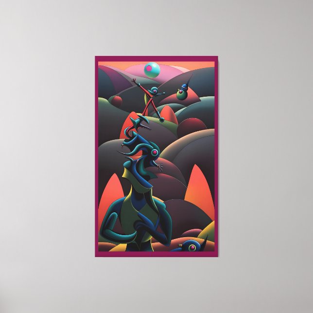 A Martini Lands on the Planet of Olives - Ken Gaug Canvas Print (Front)