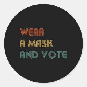 A Mask And Vote Political Election Biden Harris Vo Classic Round Sticker