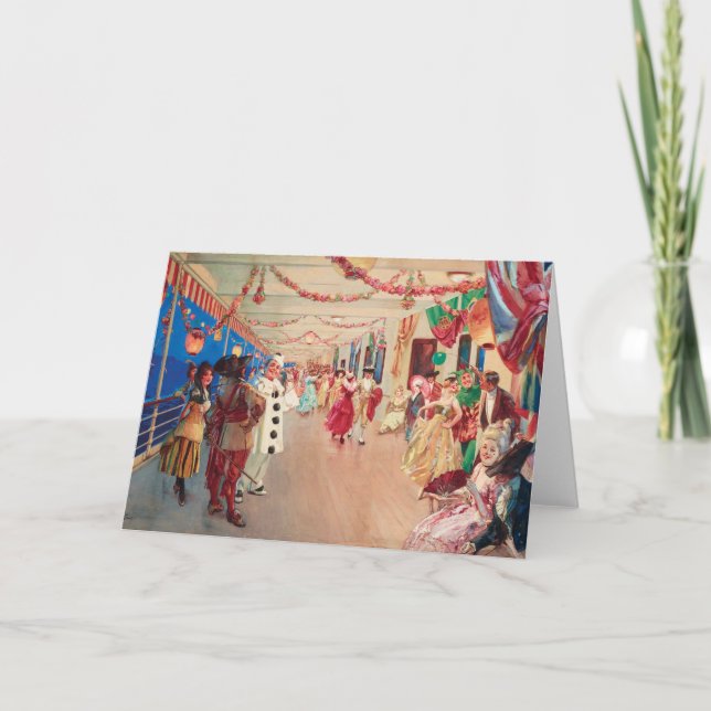 A Masked Ball on a Ship | Victor Gabriel Gilbert Card (Front)