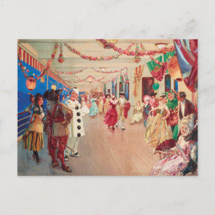 A Masked Ball on a Ship   Victor Gabriel Gilbert Postcard