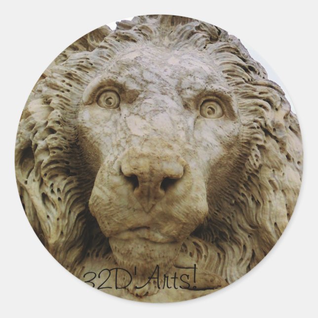 A Massa Lion Classic Round Sticker (Front)