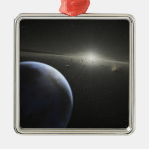 A massive asteroid belt in orbit around a star metal tree decoration