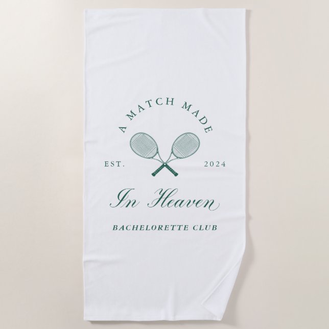 A Match Made in Heaven Bachelorette Beach Towel (Front)