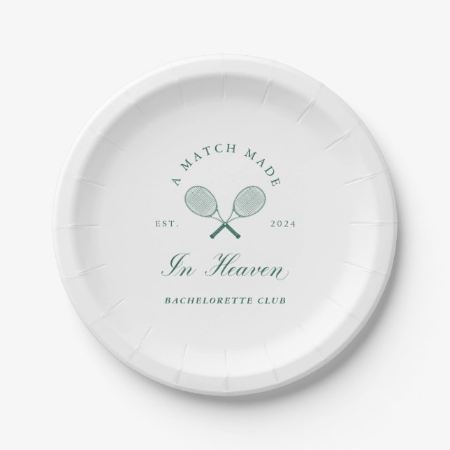 A Match Made in Heaven Bachelorette Paper Plate (Front)