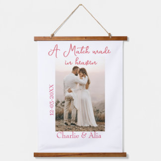 A match made in heaven photo wedding pink name sim hanging tapestry