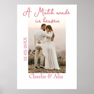 A match made in heaven photo wedding pink name sim poster