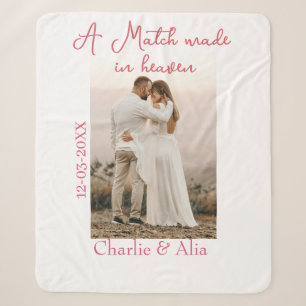 A match made in heaven photo wedding pink name sim sherpa blanket