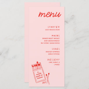 A Match Made in Heaven Pink Wedding Dinner Menu