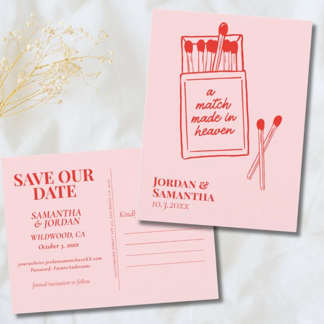 A Match Made in Heaven Save the Date Postcard (A Match Made in Heaven Save the Date Postcard
)