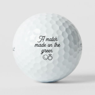 'A Match Made on the Green' Wedding Favor Gift Set Golf Balls