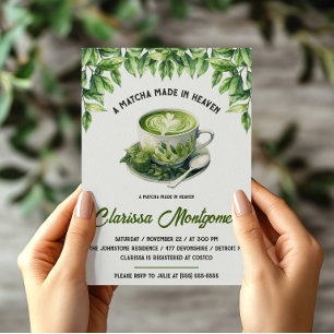 A Matcha Made in Heaven Bridal Shower Invitation