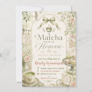 A Matcha Made in Heaven Bridal Shower Invitation