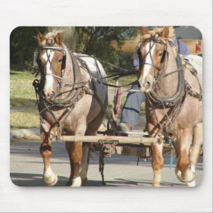 A Matched Team of Horses Mouse Mat